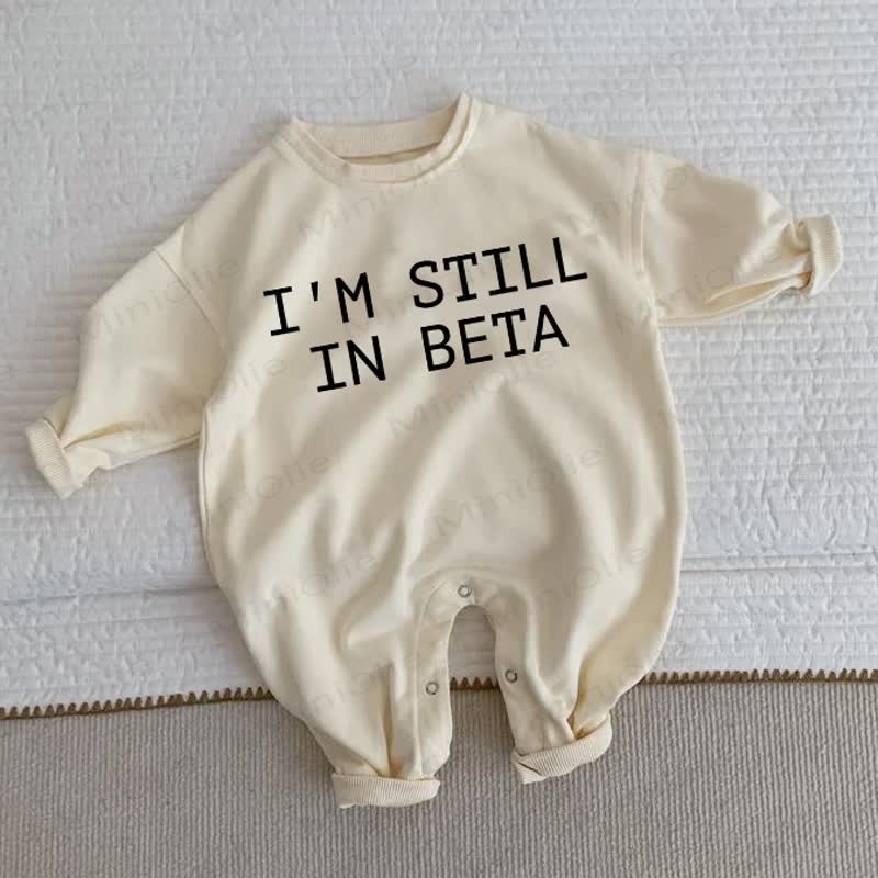 I'M STILL IN BETA Baby Toddler Beige Romper - Beige - 2-3T - image 1