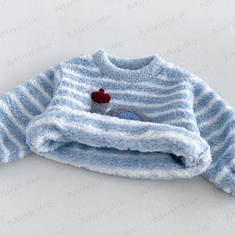 Baby Toddler Cozy Striped Fleece Animal Lounge 2-piece Set - image 8