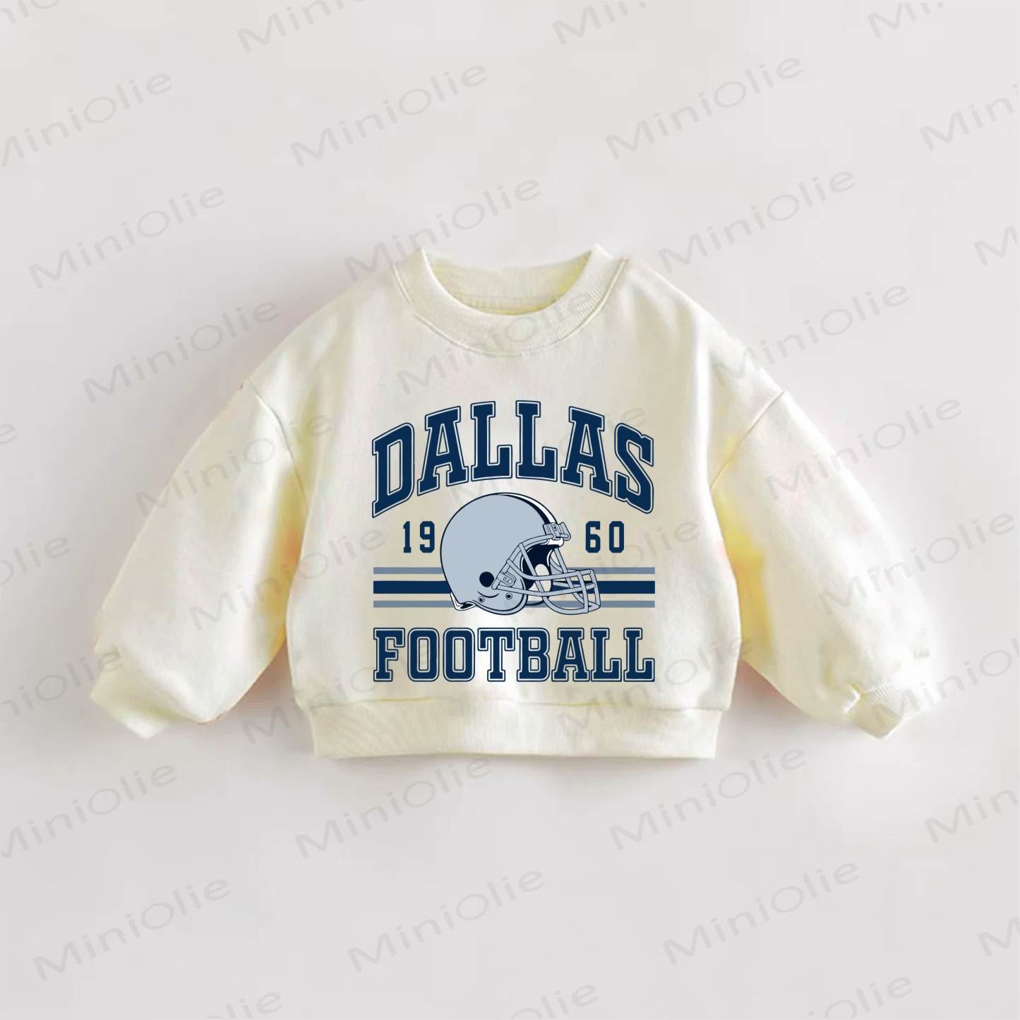 DALLAS FOOTBALL Baby Toddler Football Helmet Cream Sweatshirt - Cream - 3-5T - image 1