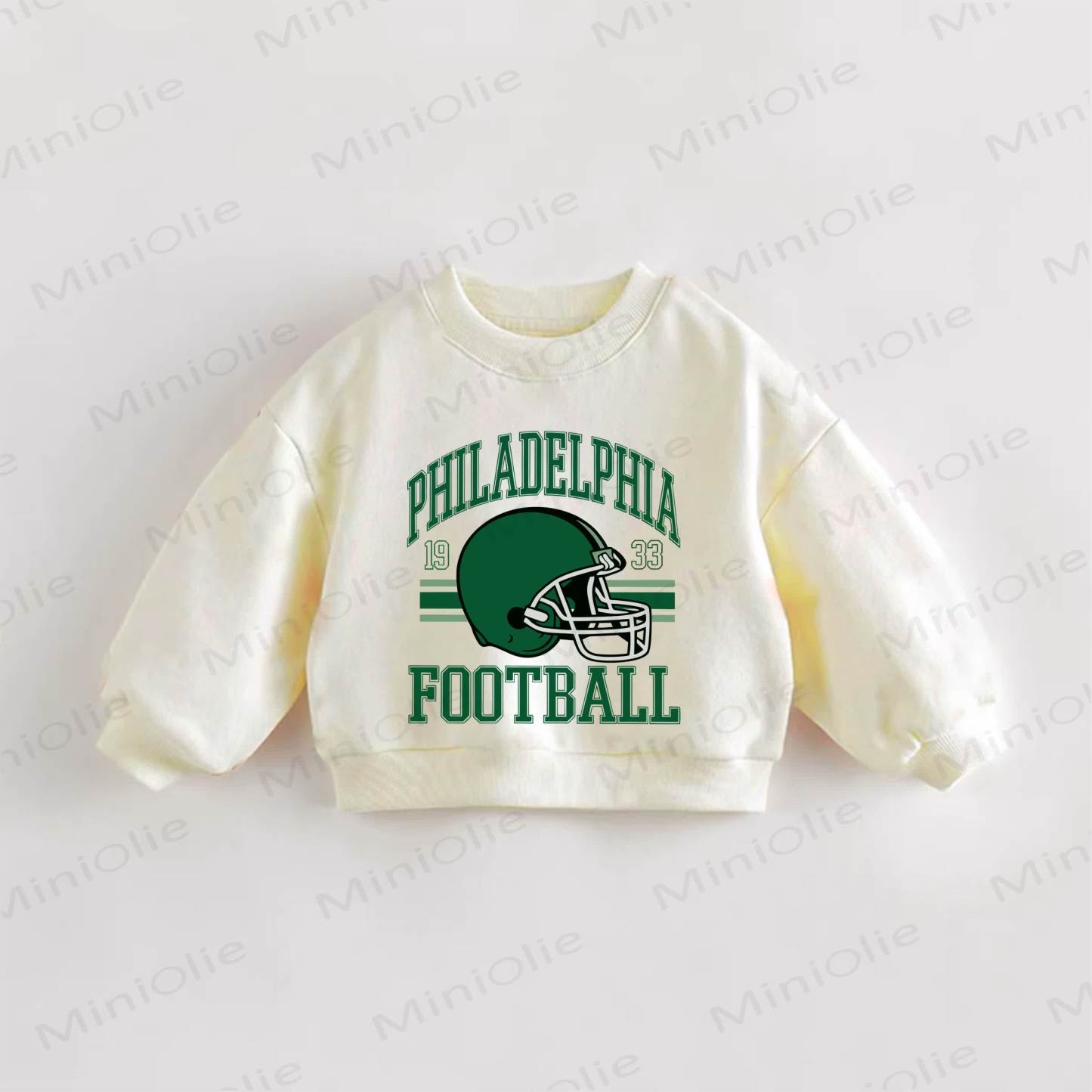PHILADELPHIA FOOTBALL Baby Toddler Football Helmet Cream Sweatshirt - Cream - 3-5T - image 1