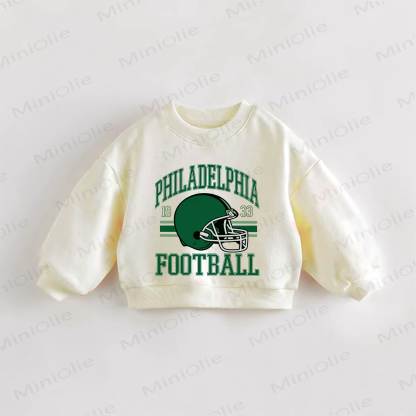 PHILADELPHIA FOOTBALL Baby Toddler Football Helmet Cream Sweatshirt - Cream - 3-5T - image 1