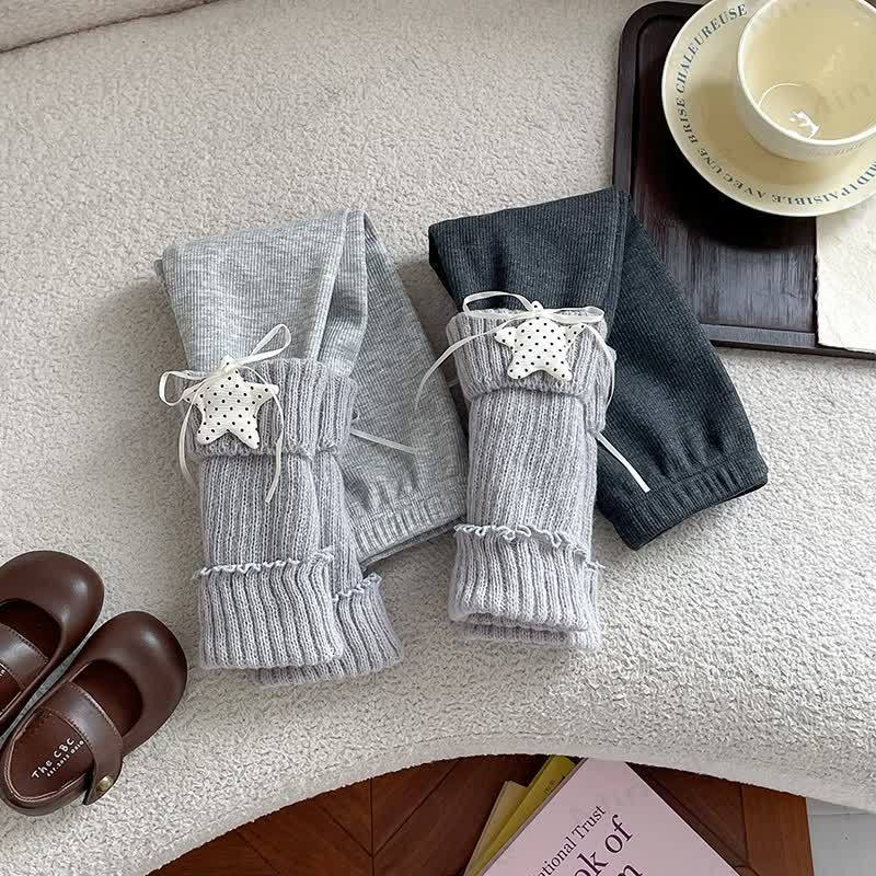 Toddler Girl Fleece Star Bow Leggings - image 6