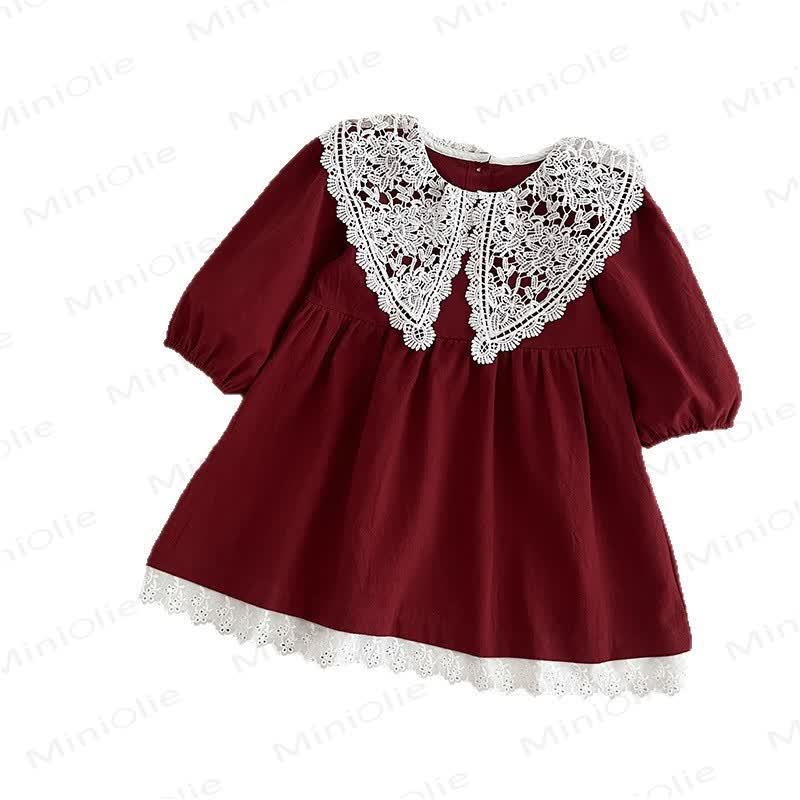 Toddler Girl Christmas Collar Long Sleeve Dress - image 3