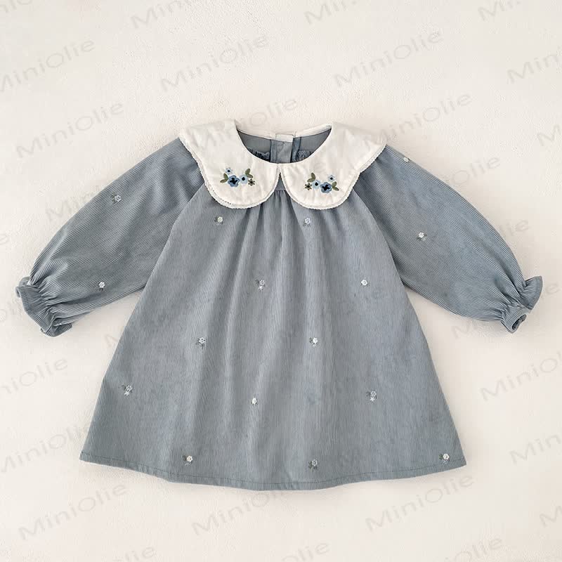 Toddler Girl Flower Corduroy Dress - image 3