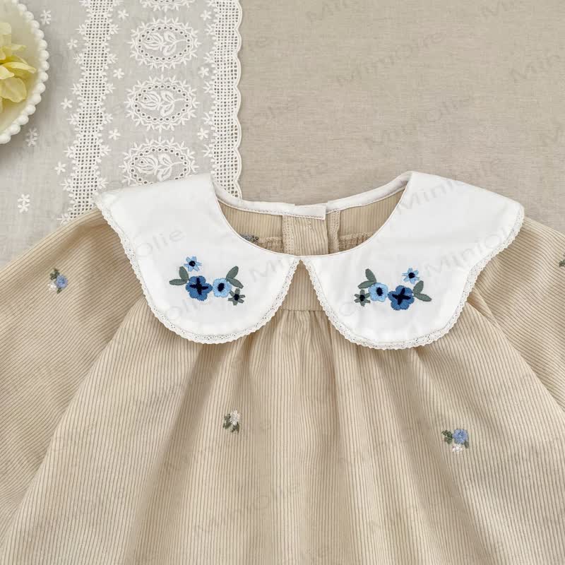 Toddler Girl Flower Corduroy Dress - image 7