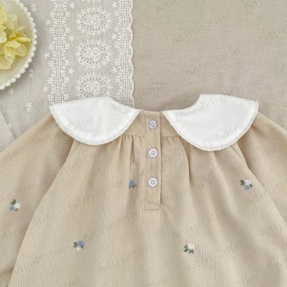 Toddler Girl Flower Corduroy Dress - image 8