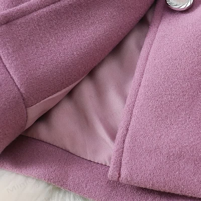 Baby Girl Fleece Collar Dress Coat - image 9