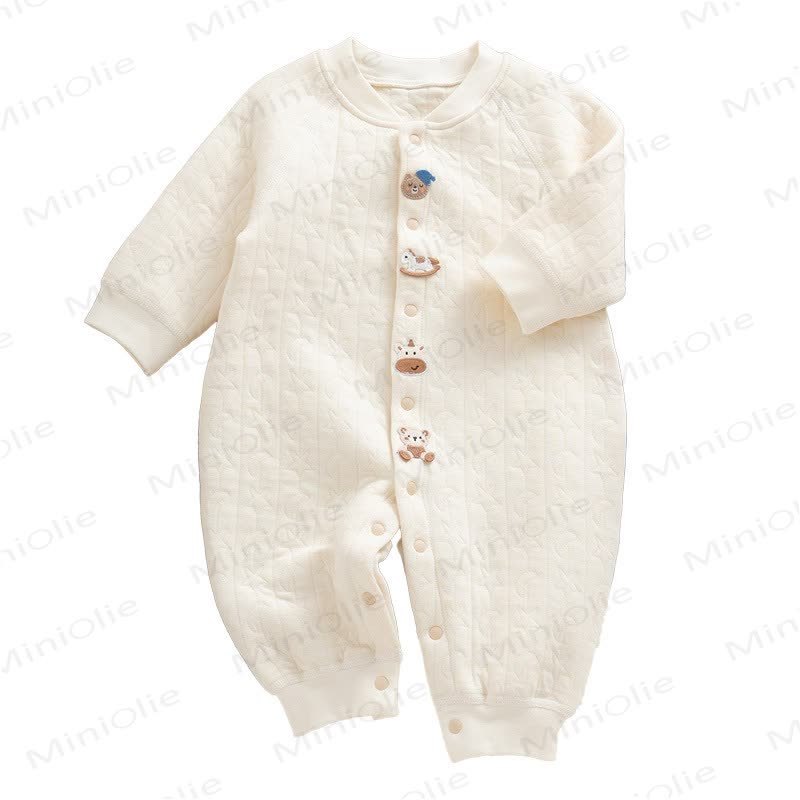 Baby Quilted Bear Long Sleeve Onesie - image 4