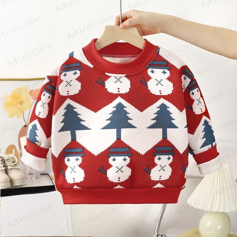Toddler Fleece Christmas Crewneck Sweatshirt - Red Snowman - 10-11T - image 10