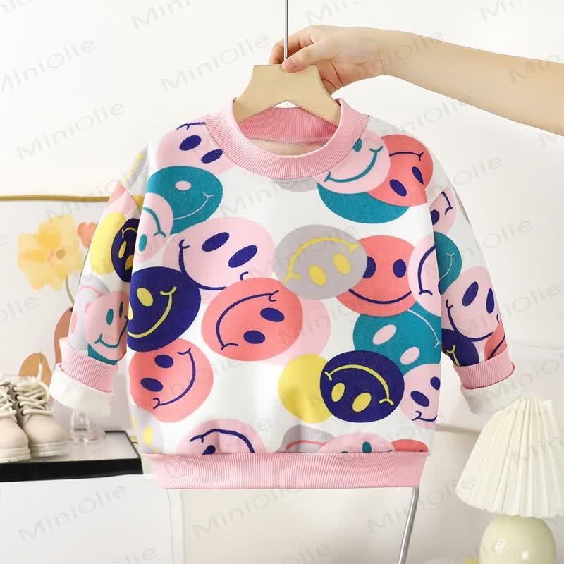 Toddler Fleece Christmas Crewneck Sweatshirt - Pink Smile - 10-11T - image 5