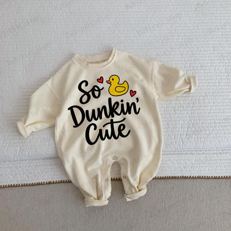 SO DUNKIN' CUTE Baby Toddler Duck Beige Romper - Beige - 2-3T - image 1
