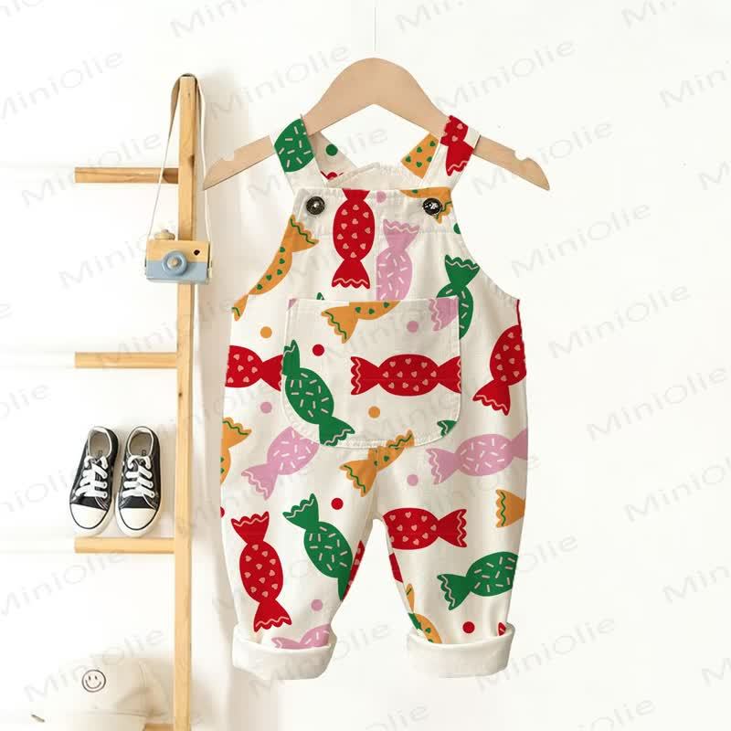 Baby Toddler Colorful Sweet Pocket Overalls - Beige - 3-5T - image 1