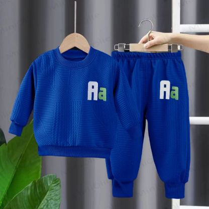 AA Toddler Cozy Sweatshirt and Jogger 2-piece Set - Blue - 6-7T - image 5