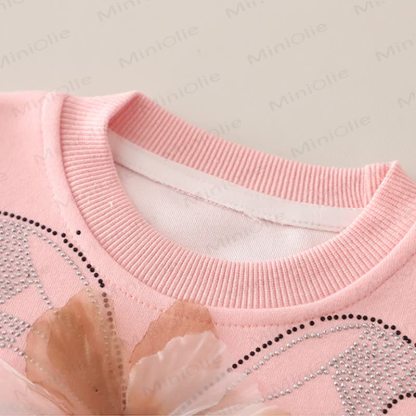 Toddler Girl Butterfly Flower Sweatshirt and Jeans 2-piece Set - image 7