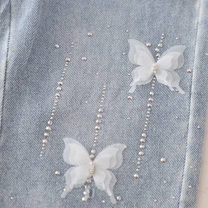 Toddler Girl Butterfly Flower Sweatshirt and Jeans 2-piece Set - image 14