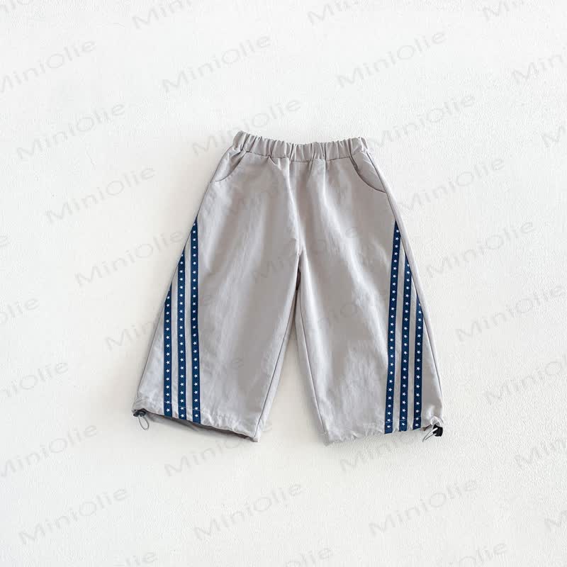 Baby Toddler Contrast Stripe Drawstring Pants or Raglan Top - Gray - 6-7T - image 2