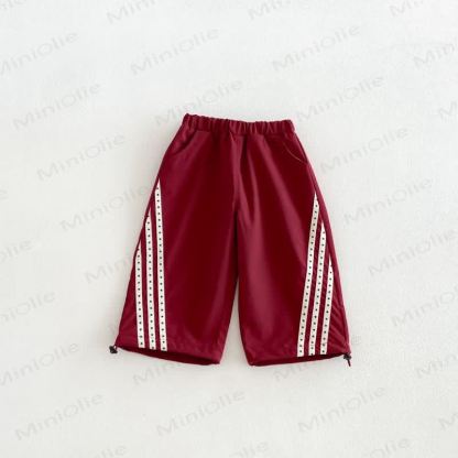 Baby Toddler Contrast Stripe Drawstring Pants or Raglan Top - Red - 6-7T - image 4