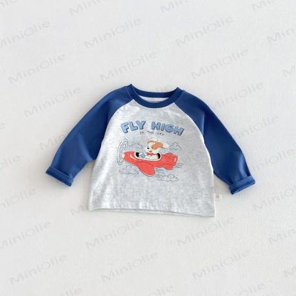 Baby Toddler Contrast Stripe Drawstring Pants or Raglan Top - Blue - 6-7T - image 7