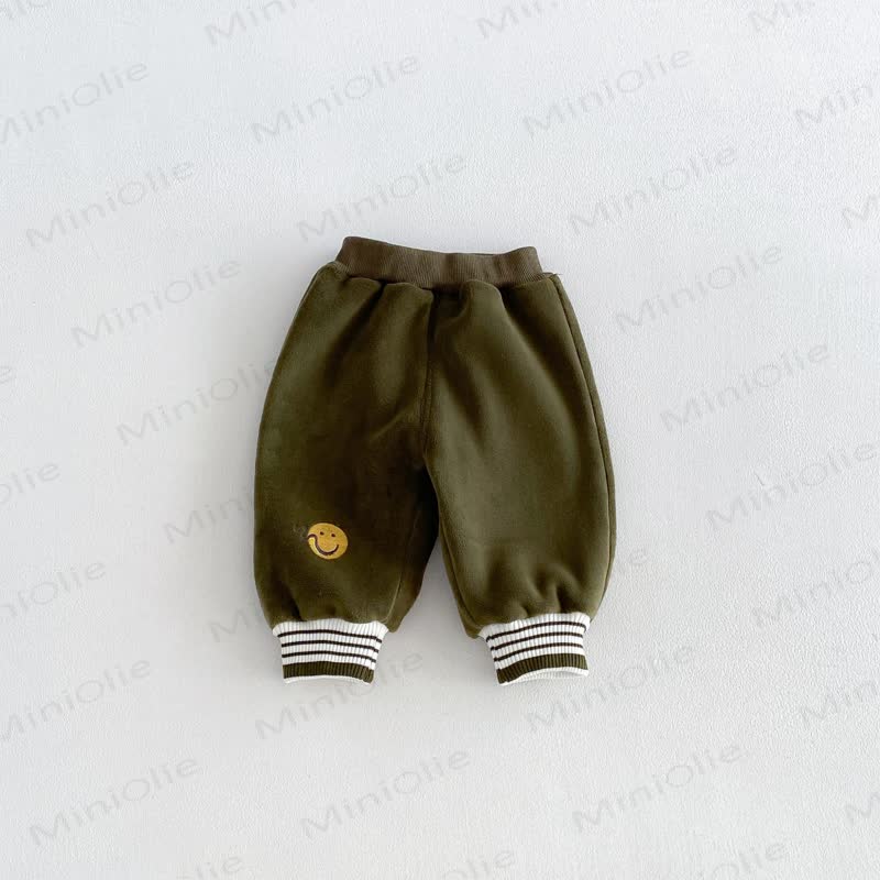 Baby Toddler Cozy Smiley Patch Elastic Waist Pants - Green - 4-5T - image 3