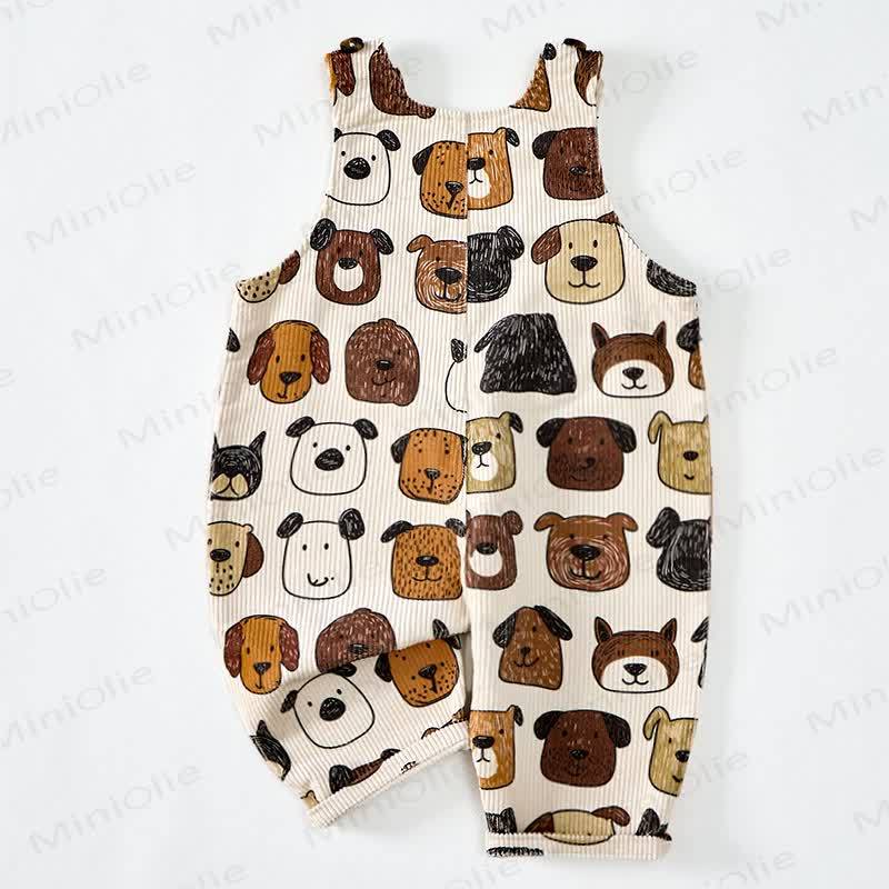 Baby Toddler Cartoon Dog Print Beige Overalls - image 2