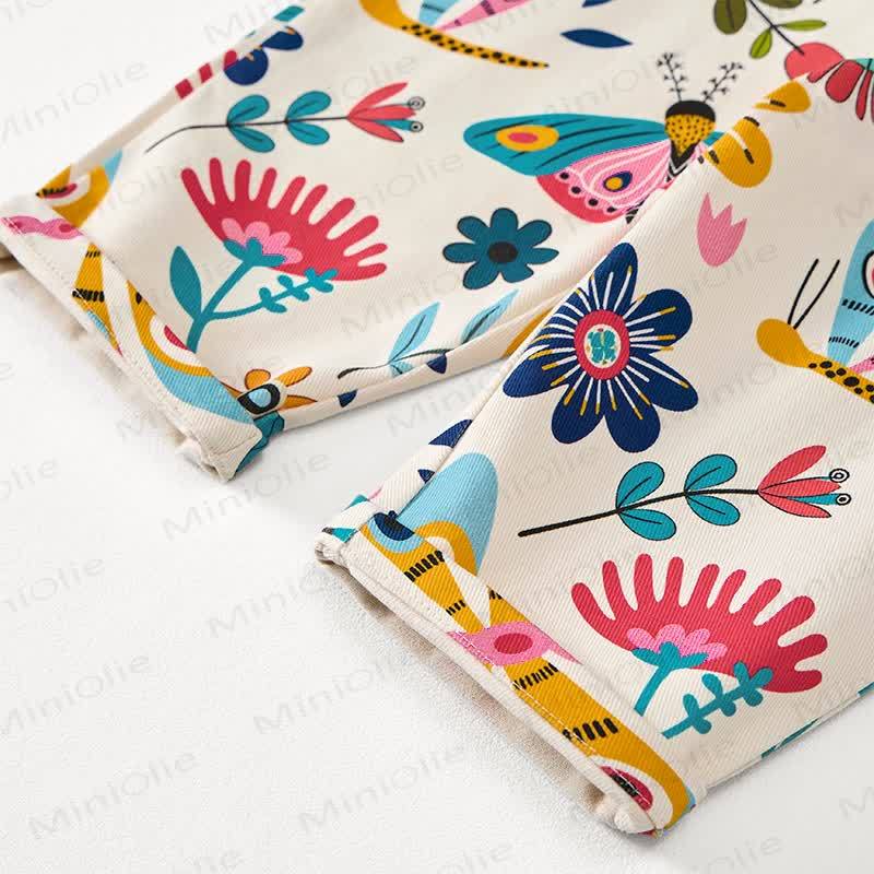 Baby Toddler Flower Insect Print Overalls  - image 6