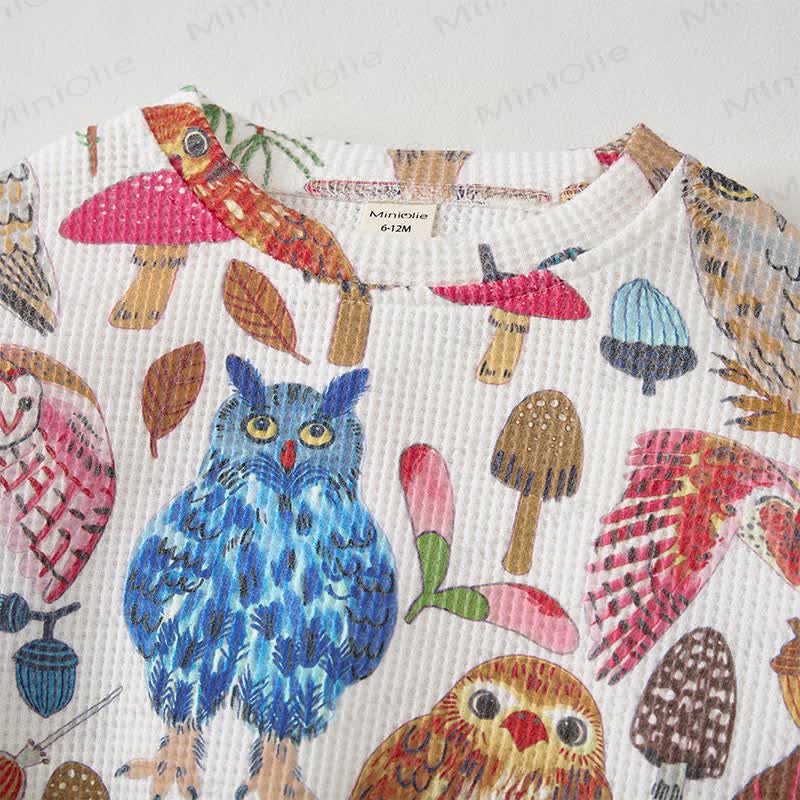 Baby White Owl Print Waffle 2-piece Set - image 4