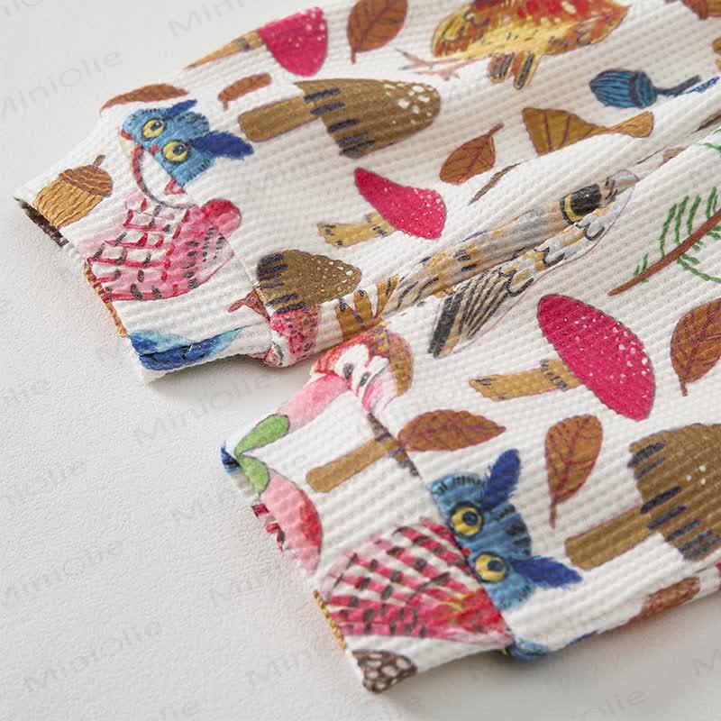 Baby White Owl Print Waffle 2-piece Set - image 5