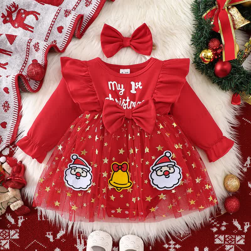 Baby Girl Christmas Bow Tulle Dress - image 2