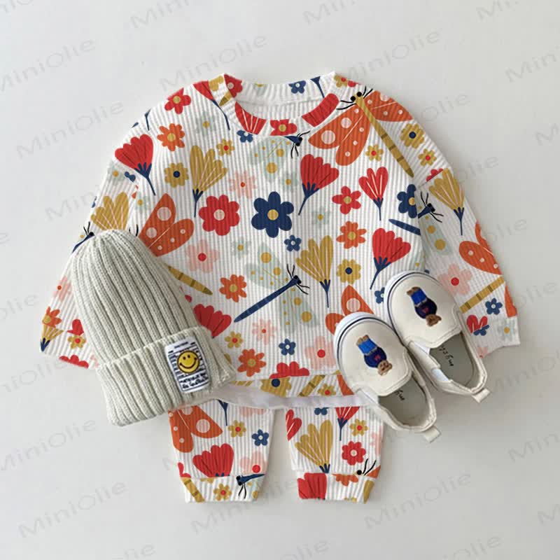 Baby Garden Waffle 2-piece White Set - White - 2-3T - image 1