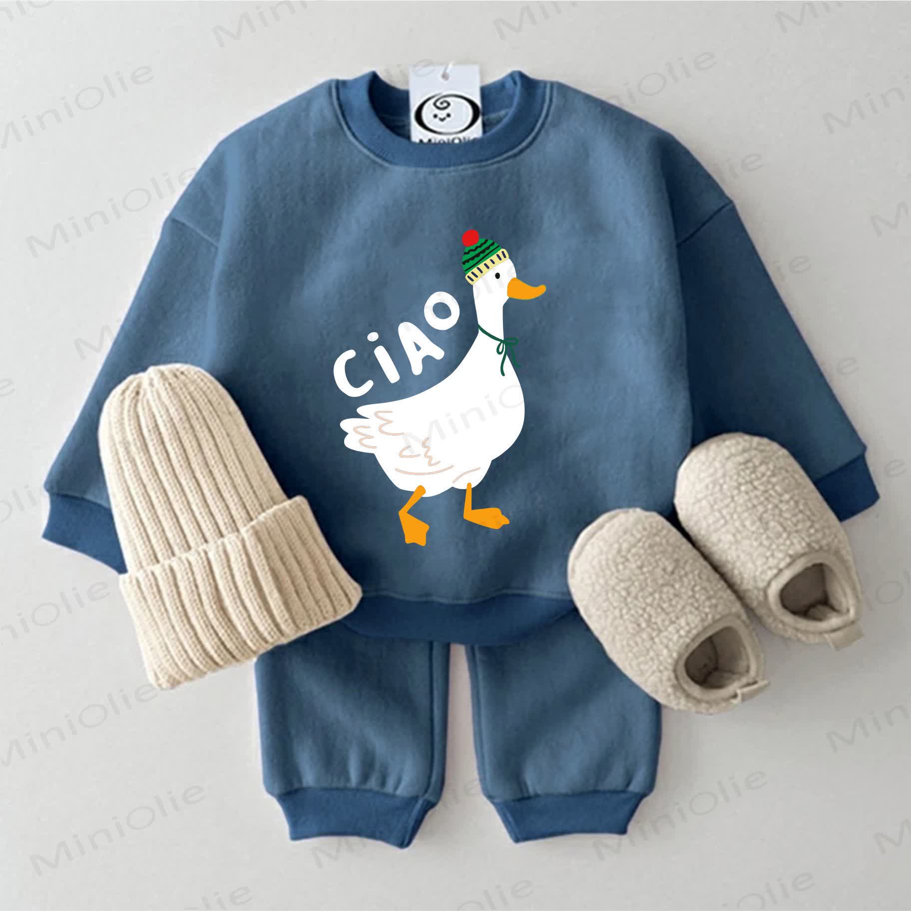  CIAO Baby Duck Blue Sweatshirt 2-piece Set - Blue - 2-3T - image 1