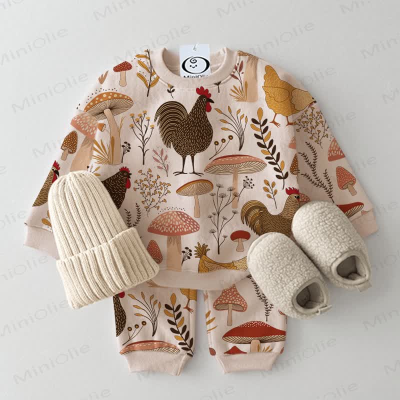Baby Toddler Mushroom Chicken 2-piece Set - Beige - 2-3T - image 1