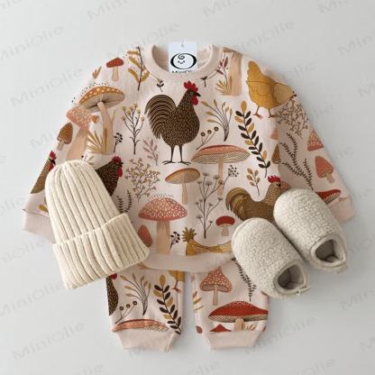 Baby Toddler Mushroom Chicken 2-piece Set - Beige - 2-3T - image 1