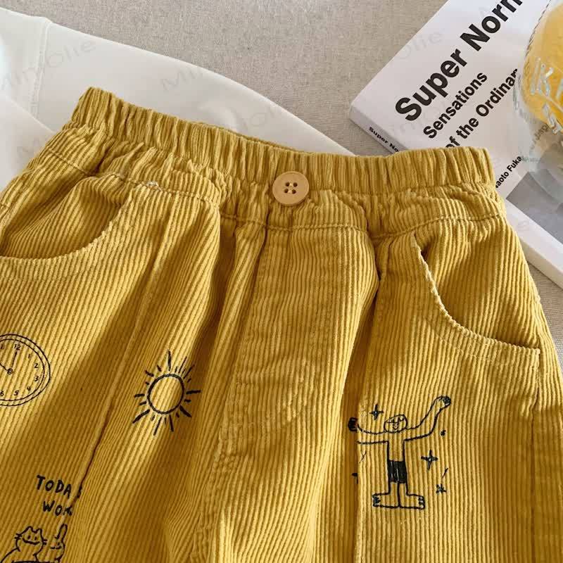Toddler Doodle Print Corduroy Straight Leg Pants - image 7