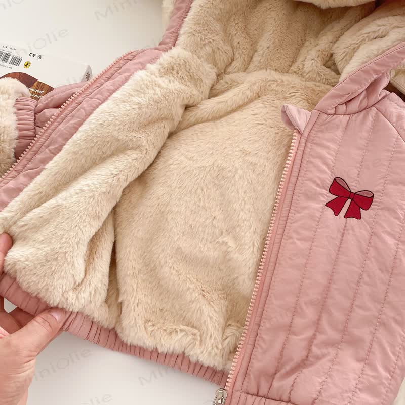 Baby Toddler Girl Quilted Hooded Jacket - image 4