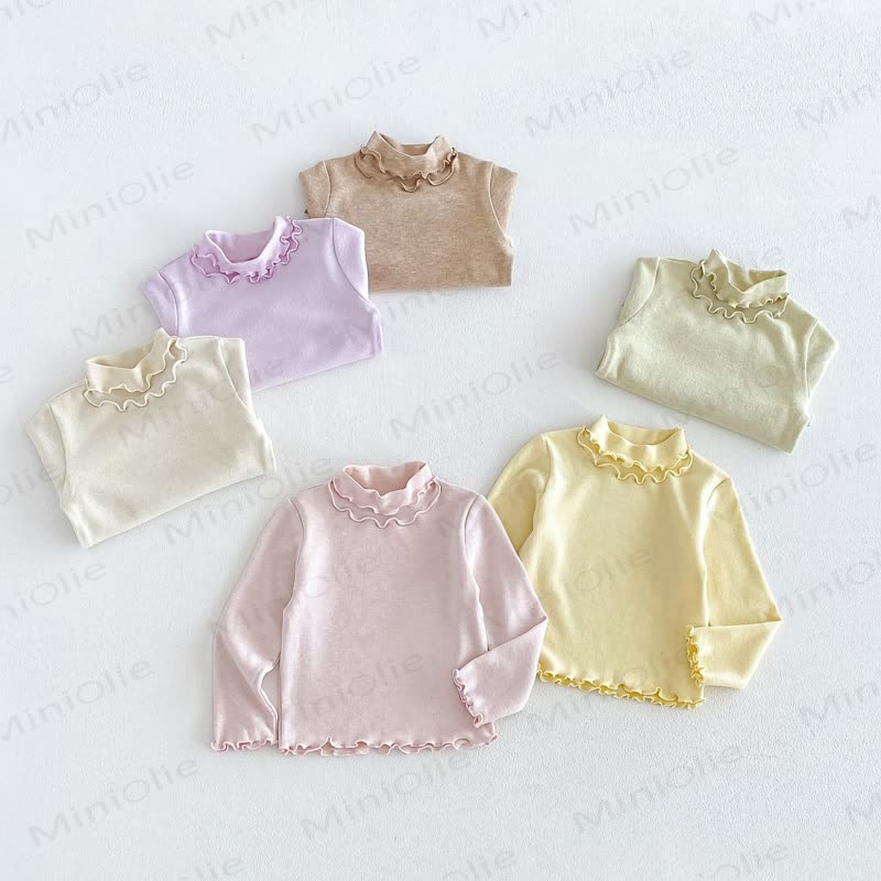 Baby Toddler Girl Soft Pastel Ruffle Collar T-Shirt - image 11