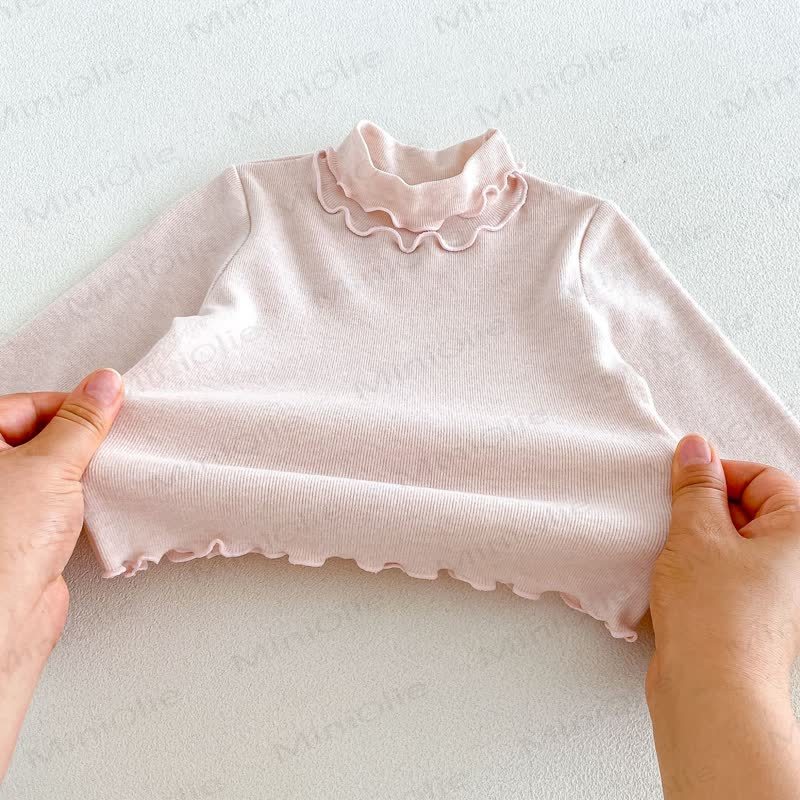 Baby Toddler Girl Soft Pastel Ruffle Collar T-Shirt - image 4