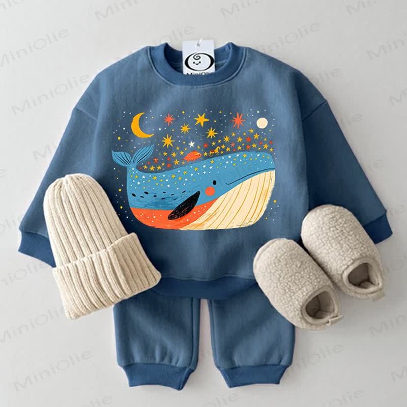 Baby Whale Sweatshirt 2-piece Blue Set - Blue - 2-3T - image 1