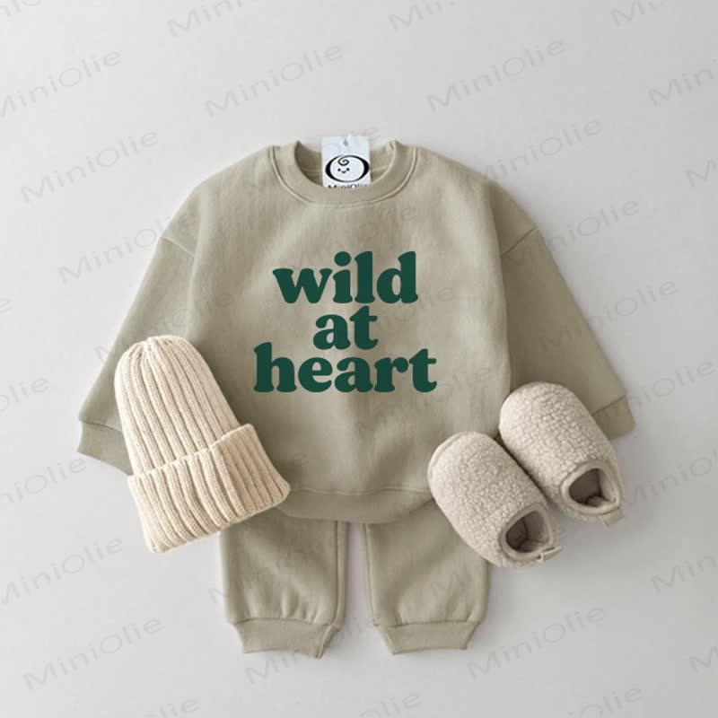 WILD AT HEART Baby Grey Green Sweatshirt 2-piece Set - Grey Green - 2-3T - image 1
