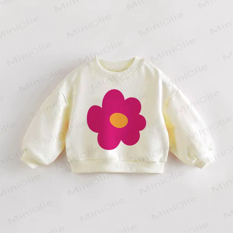 Baby Toddler Flower Cream Sweatshirt - Cream - 3-5T - image 1