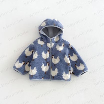 Baby Toddler Cozy Fleece Hooded Jacket or Jeans - Blue - 4-5T - image 2