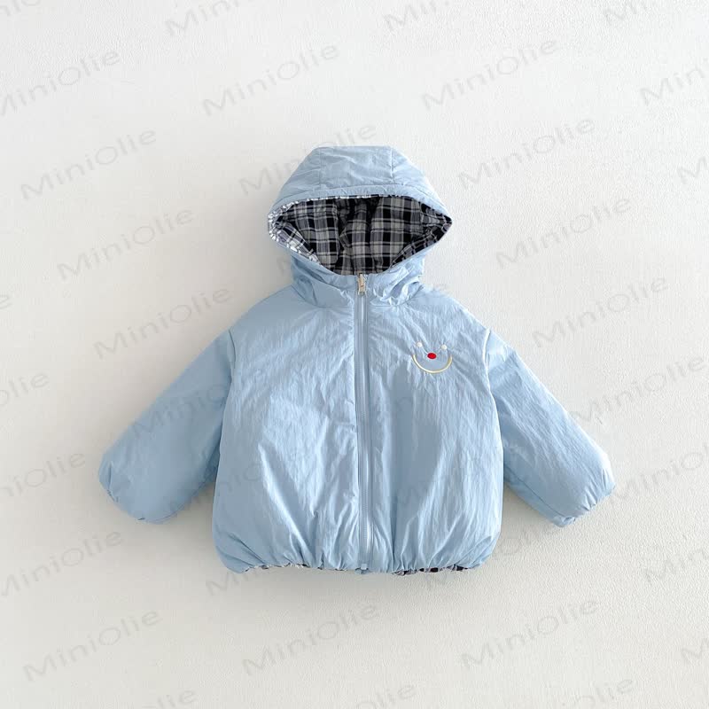 Baby Toddler Smiley Hooded Zip Up Jacket - Blue - 4-5T - image 6
