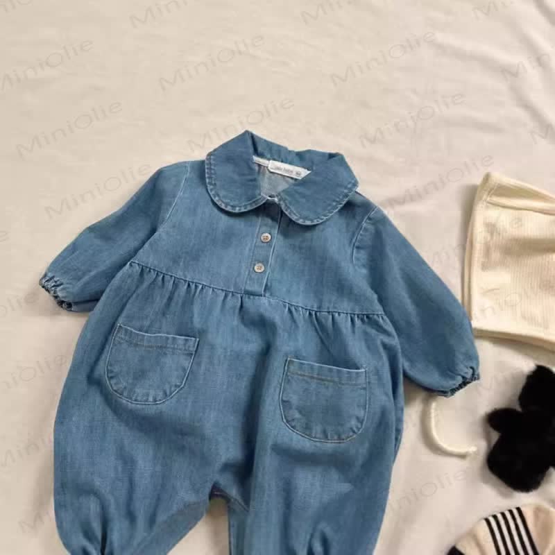 Baby Denim Bubble Romper - image 2