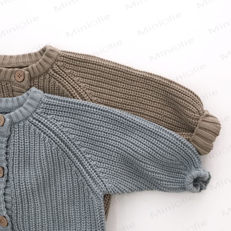 Baby Toddler Ribbed Button Sweater - image 7