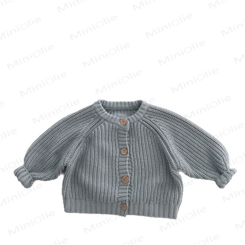 Baby Toddler Ribbed Button Sweater - image 3
