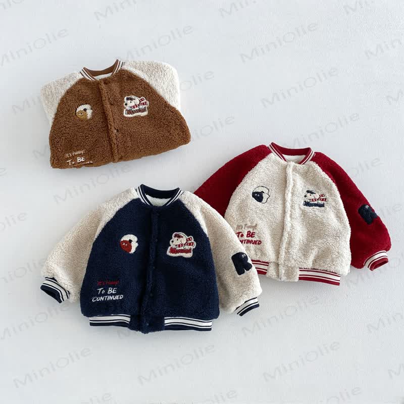Toddler Soft Cartoon Patch Varsity Jacket - image 1