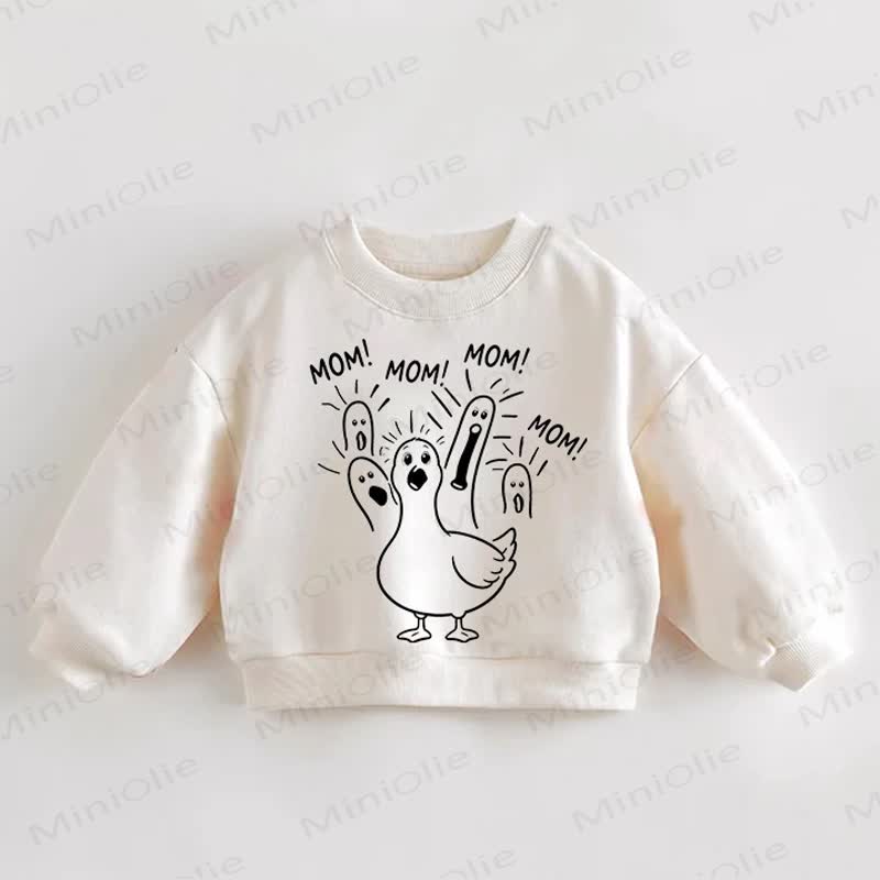 MUM! Baby Toddler Duck Print Cream Sweatshirt - Cream - 3-5T - image 1