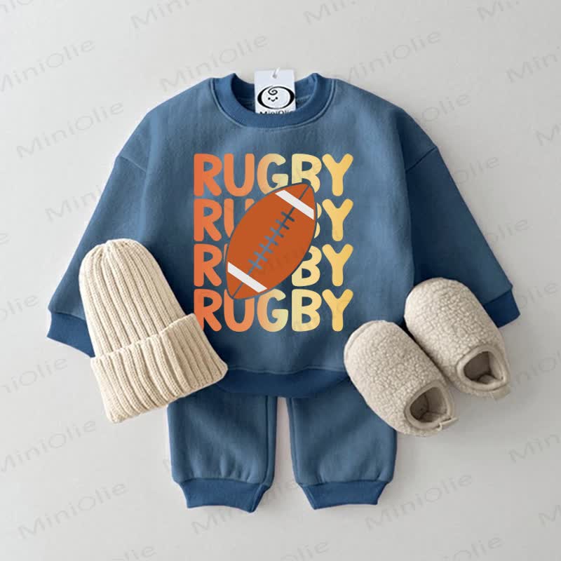 RUGBY Baby Sweatshirt 2-piece Set - Blue - 2-3T - image 2