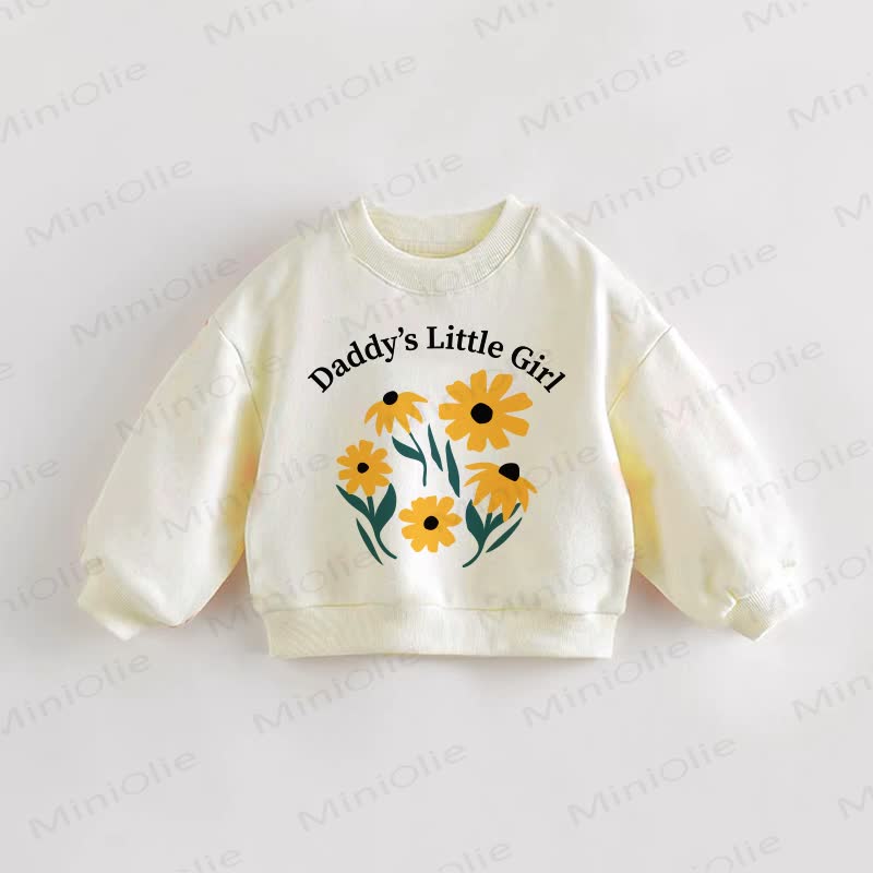 DADDY'S LITTLE GIRL Baby Toddler Flower Print Cream Sweatshirt - Cream - 3-5T - image 1