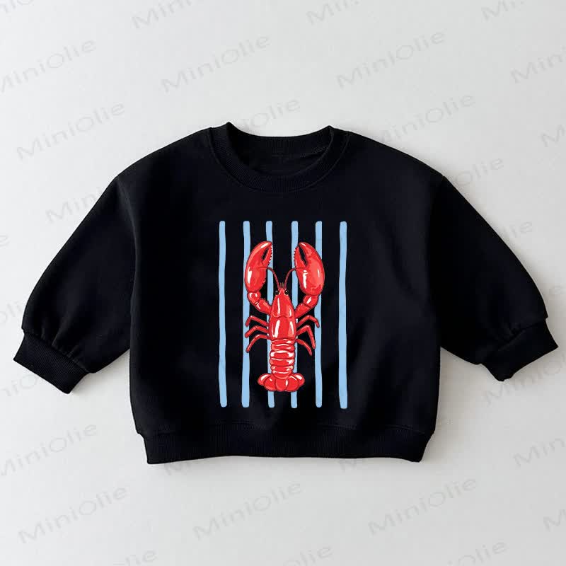 CIAO BELLA Baby Toddler Lobster Blue Stripe Black Sweatshirt - Black - 3-5T - image 1
