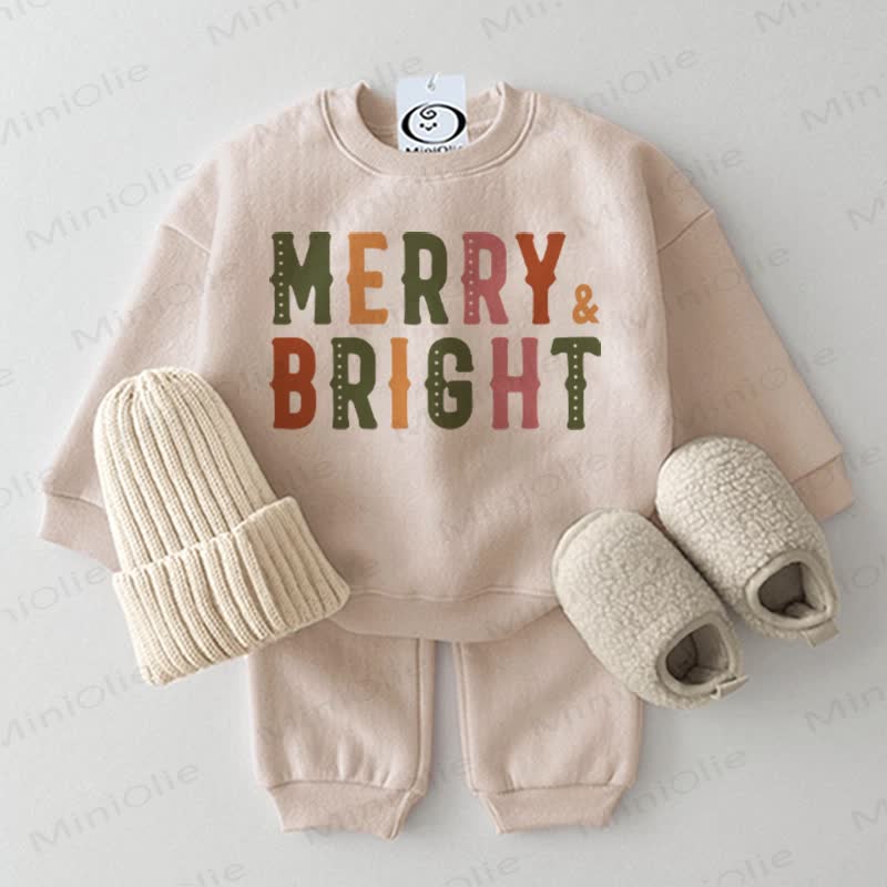  MERRY & BRIGHTBaby Beige Sweatshirt 2-piece Set - Beige - 2-3T - image 1